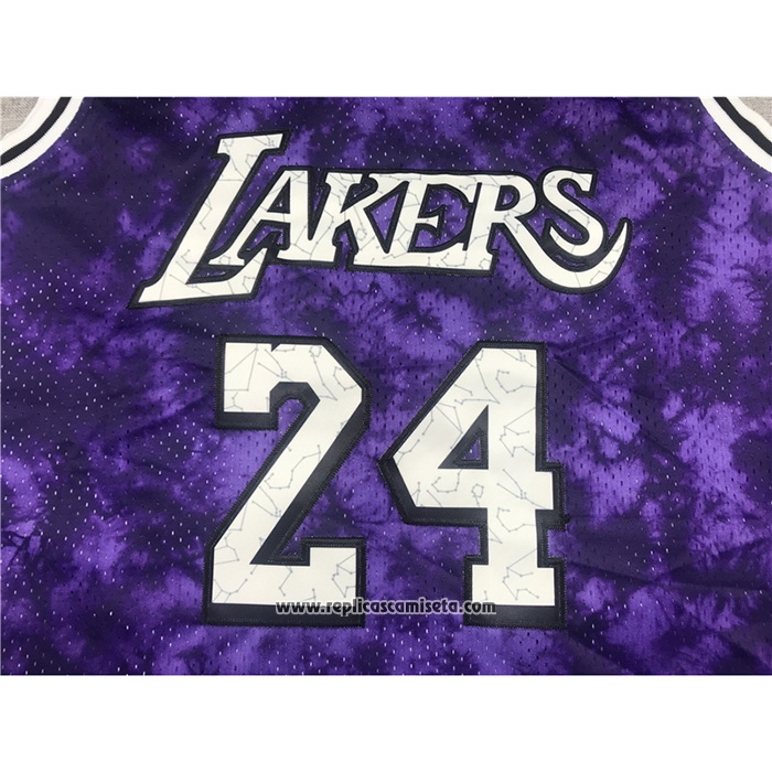 Camiseta Los Angeles Laker Kobe Bryant #24 Galaxy Violeta